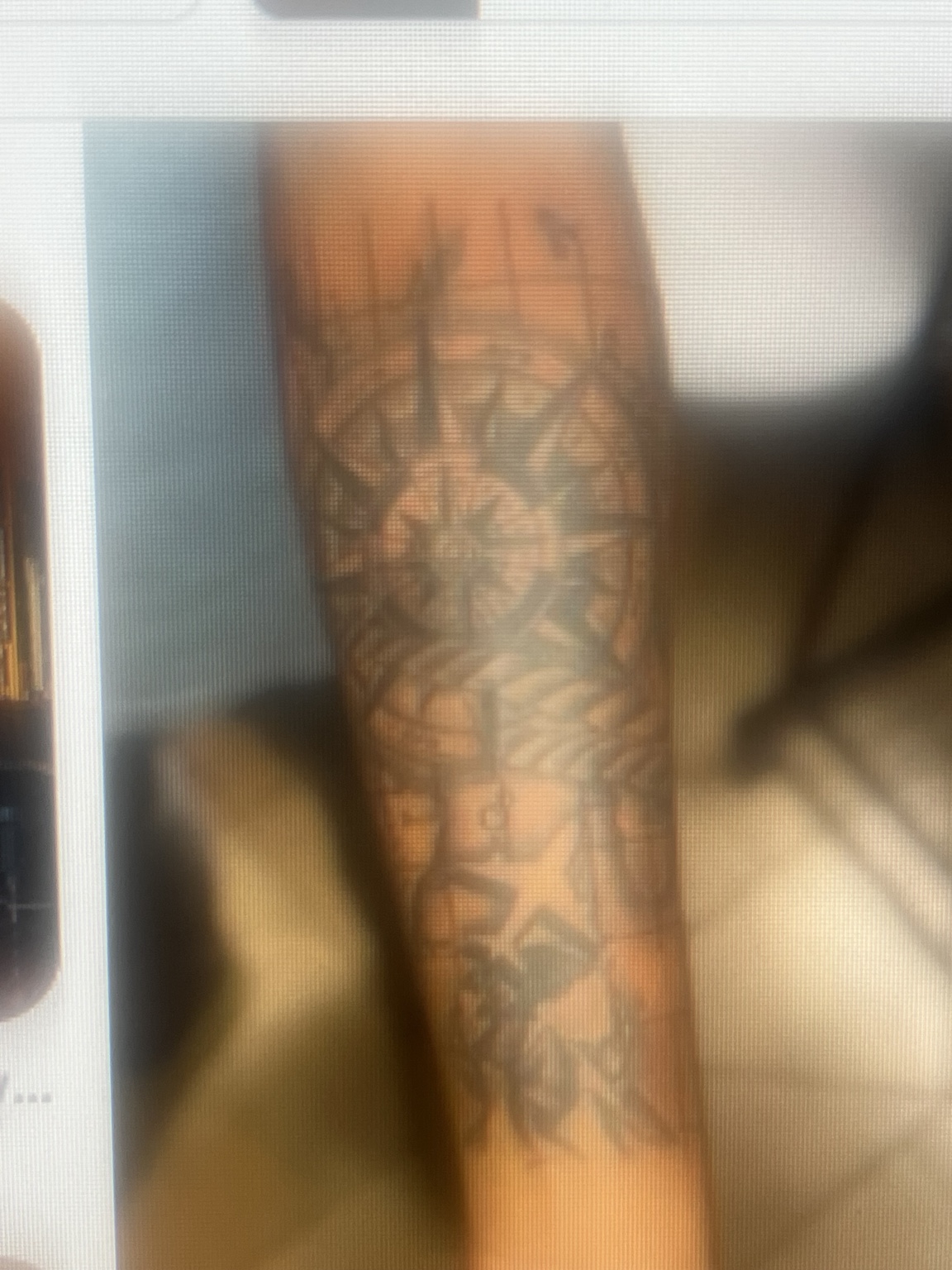 Tattoo sleeve with shaded artwork