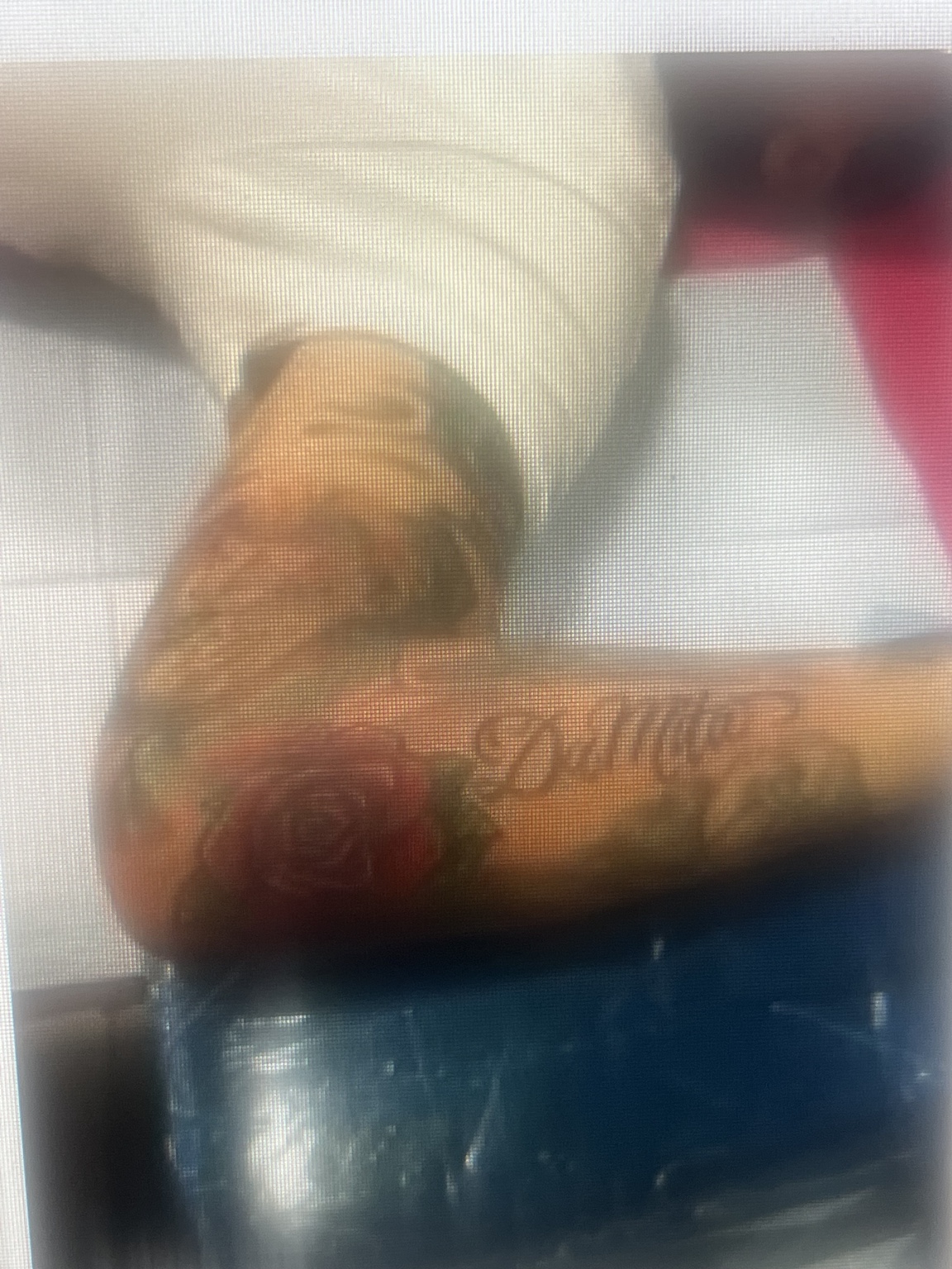Color tattoo work on an arm